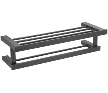 MEDICLINICS AI1423B HARMONÍA Repisa de Baño con Toallero Negra Mate