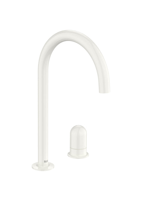 ROCA A5A3W3FP30 NU Grifo Monomando Lavabo con Maneta de Repisa Maneta Dome Blanco Brillo