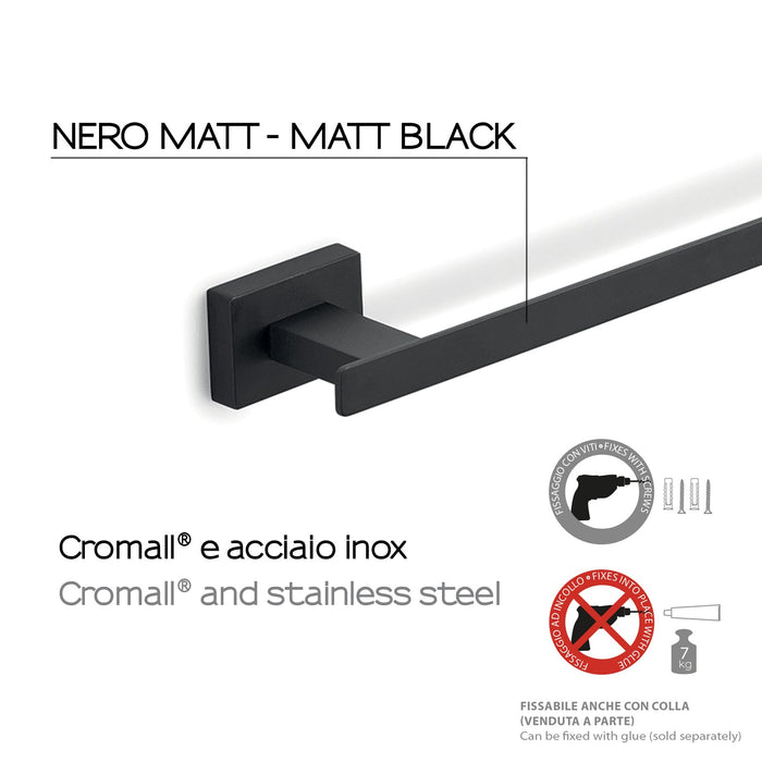 GEDY 44216014200 ATENA Toallero 60 cm Negro M