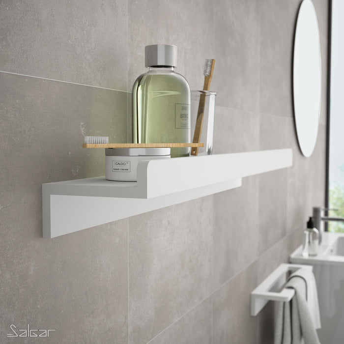 SALGAR 24732 SOLID SURFACE Repisa Barandilla 40 cm Blanco Mate