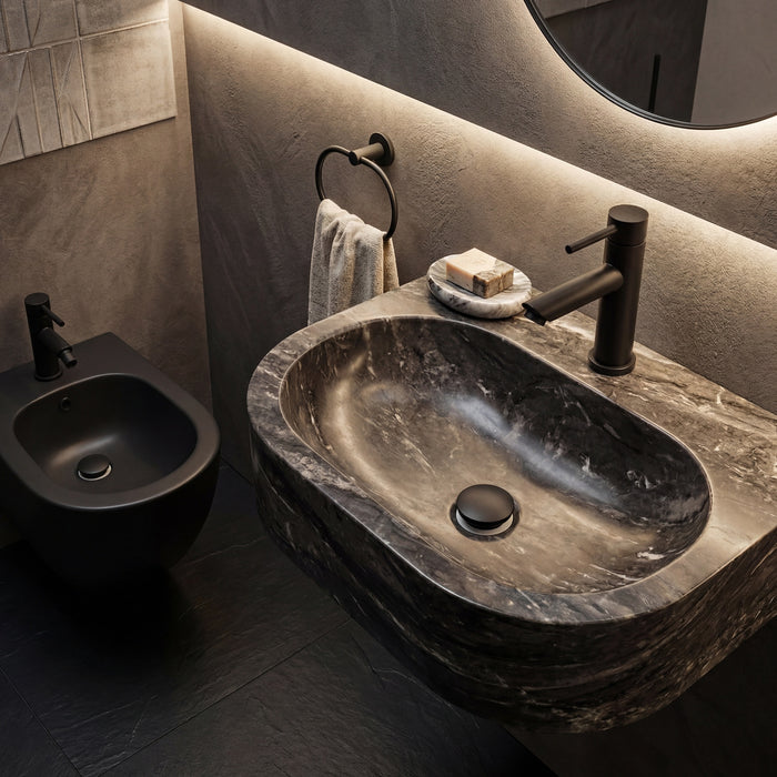 GEDY MXGA0114000 GARDA Grifo bajo de lavabo negro mate