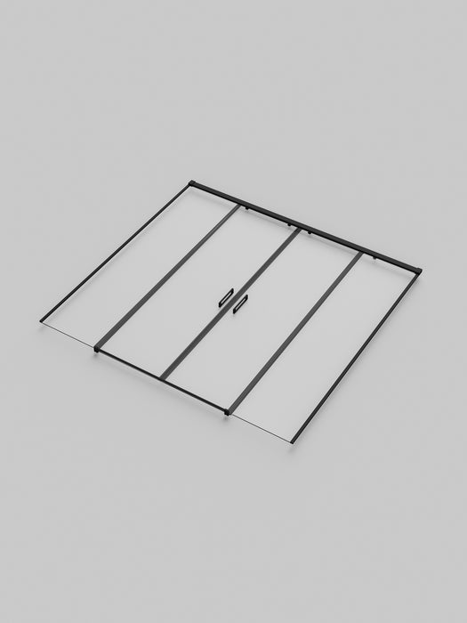 SB_X STYLO Mampara Frontal Ducha 2F+2C Negro Mate Transparente