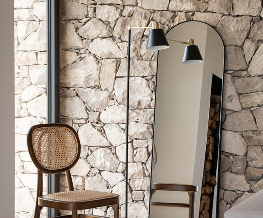 ANDREA HOUSE IL72059 Lámpara Pie Metal Negro 50x25x150 CM