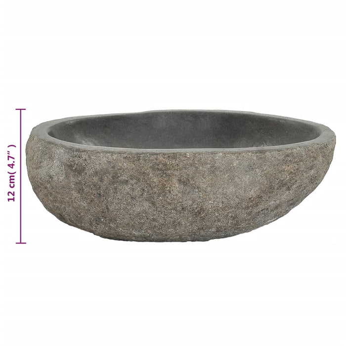 VXL Lavabo de piedra de río ovalada 29-38 cm