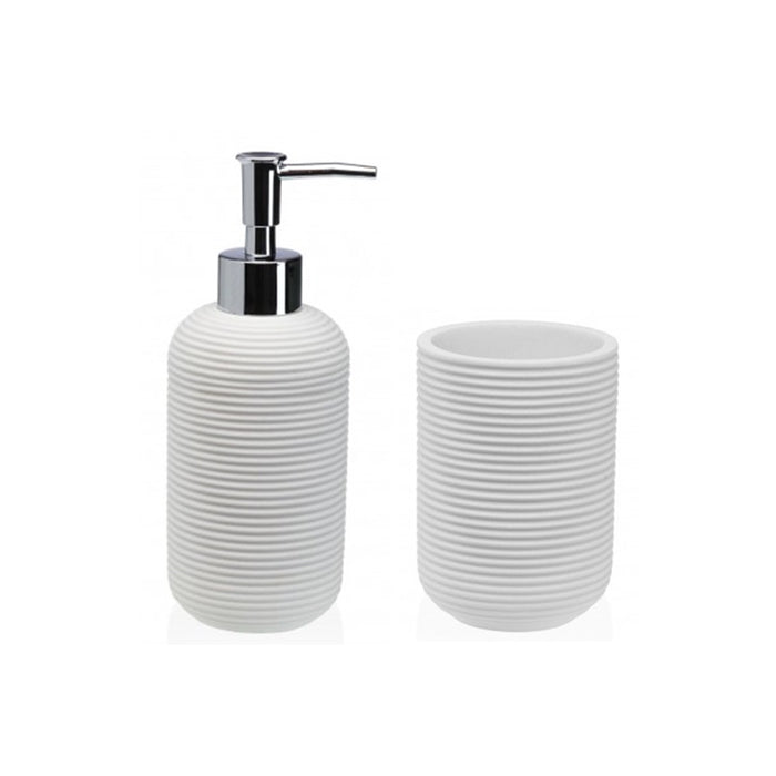 ARCOBAÑ FCNIZABL NIZA  Lote Dispensador/dosificador Jabón + Vaso Blanco
