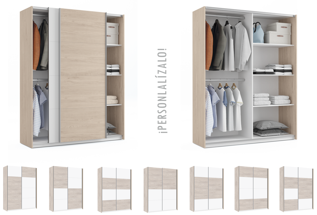 MUEBLES PITARCH Armario Onix Roble Aurora/Blanco