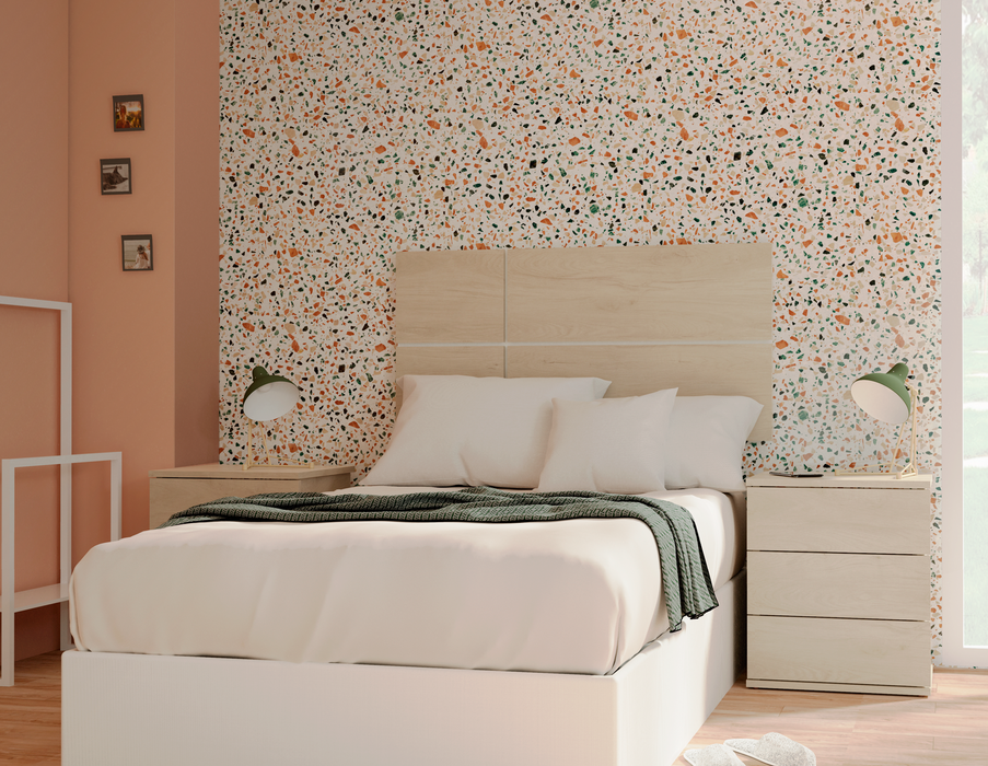 MUEBLES PITARCH Cabecero 100 Elsa Roble Aurora/fondo Blanco