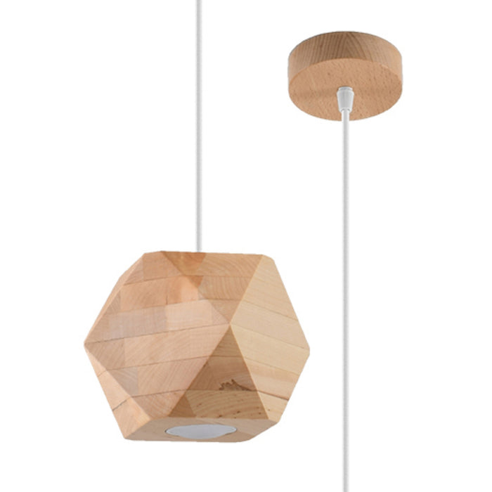 SOLLUX SL.1011 WOODY Natural Wood Pendant Lamp