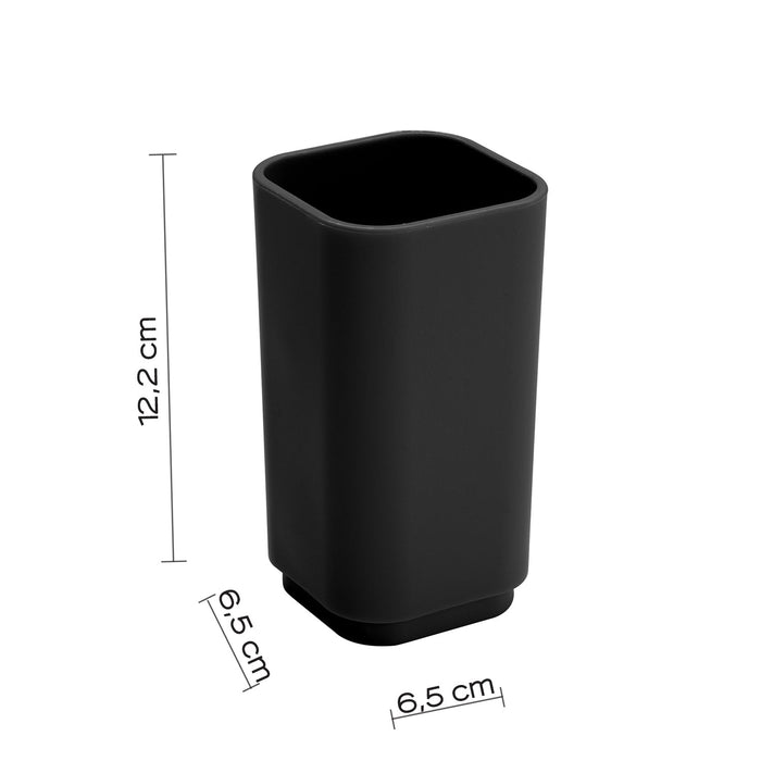 GEDY 63981400300 SEVENTY Black Toothbrush Holder