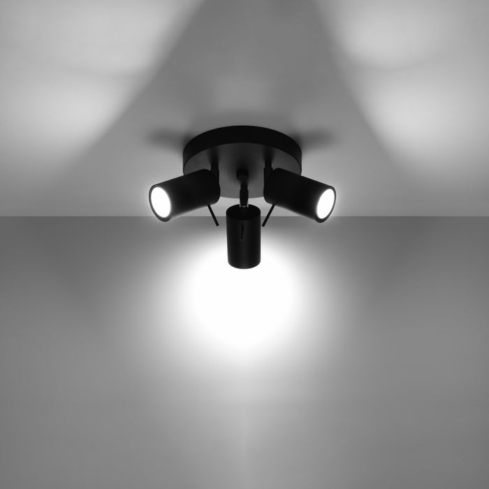 SOLLUX SL.1016 RING 3P ceiling lamp Black