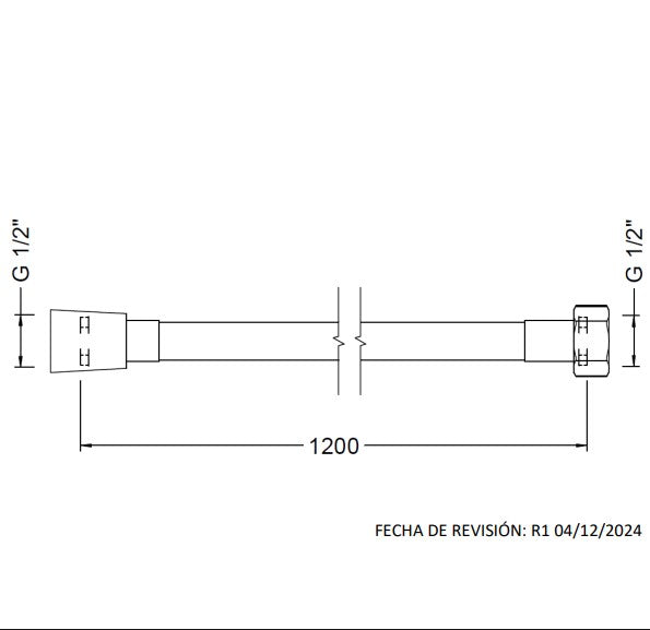 GENEBRE 100141 51 Flexo H 1/2" - H 1/2" 1,20 M PVC Oro Cepillado