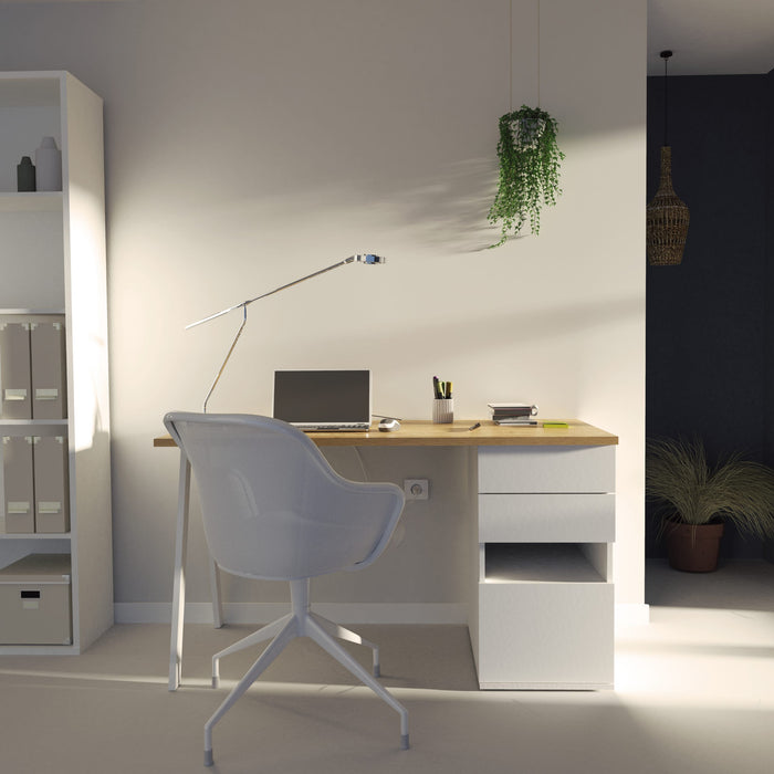 MUEBLES PITARCH Mesa Kiroba Blanco/Roble Gold/pata blanca