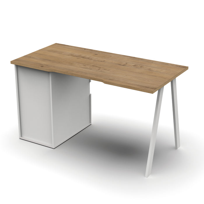 MUEBLES PITARCH Mesa Kiroba Blanco/Roble Gold/pata blanca