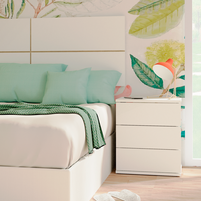 MUEBLES PITARCH Mesita 3 Cajones Dana Blanco