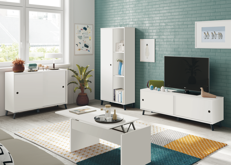 MUEBLES PITARCH Mesa Elevable Blanco