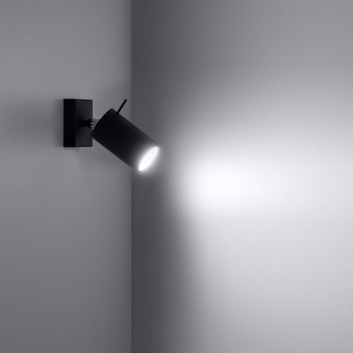 SOLLUX SL.1049 Wall Lamp RING Black with a switch