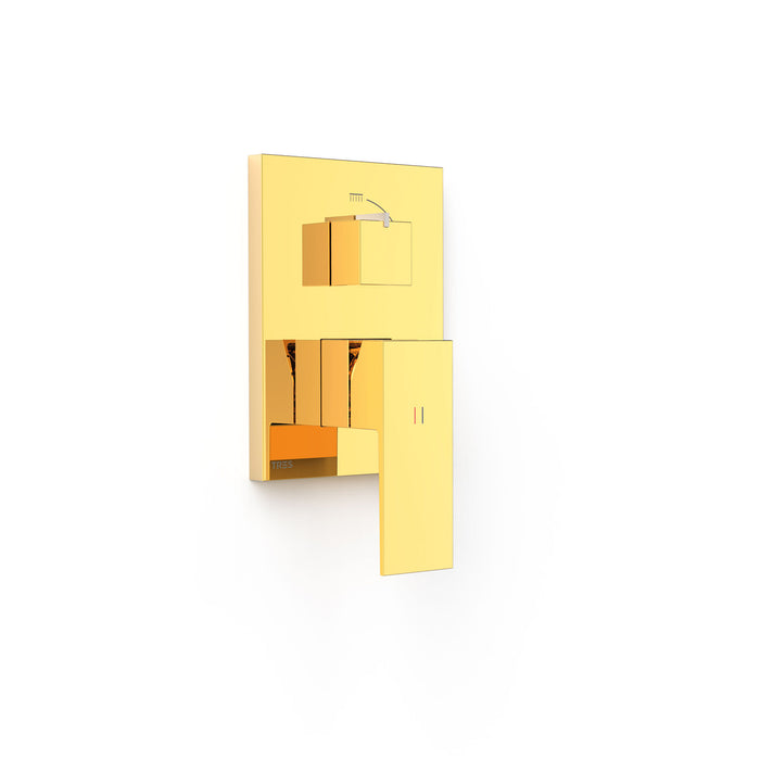 TRES 10628110OR RAPID-BOX View Piece for 2-Way Flush-Mounted Box 24K Gold Color