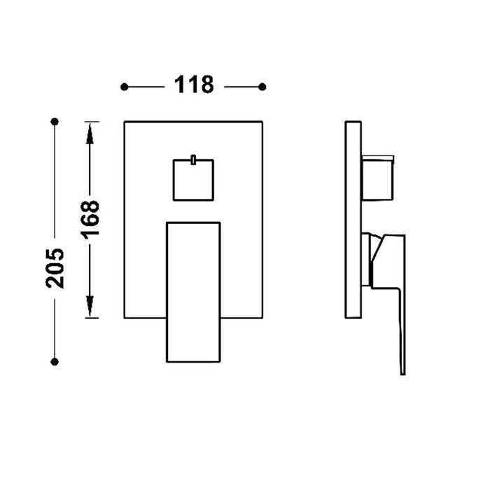 TRES 10628110 RAPID-BOX Pieza Vista para Caja Empotrada de 2 Vías Color Cromo