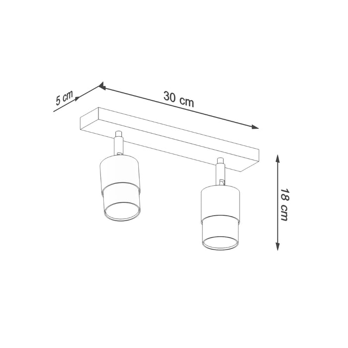 SOLLUX SL.1065 Ceiling Lamp NERO 2 Black Chrome