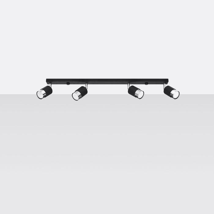 SOLLUX SL.1067 Lámpara de Techo NERO 4 Negro Cromo