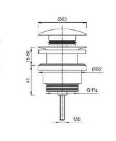BATHME 32484 Click Clack Valve Matte Black