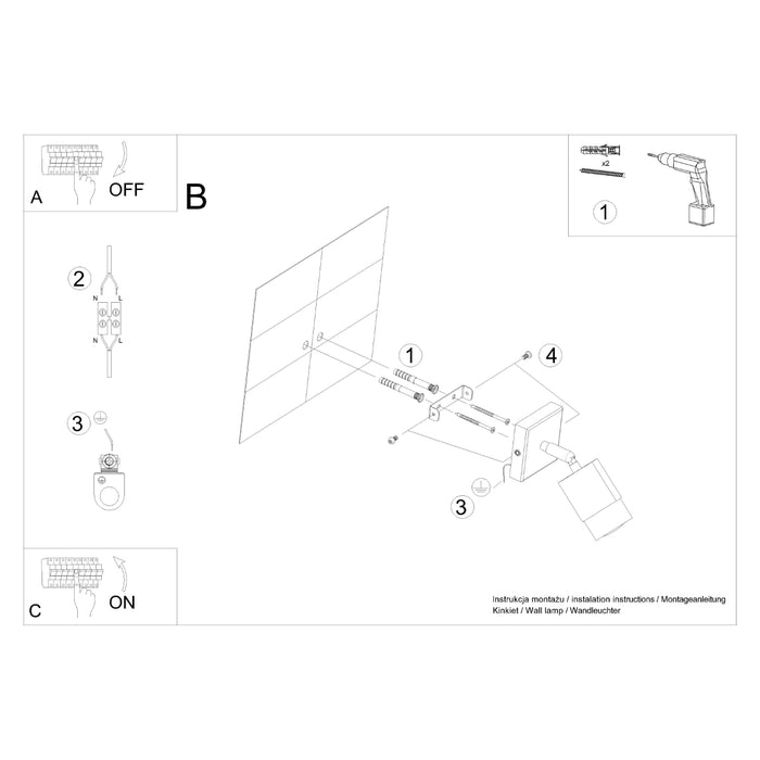 SOLLUX SL.1069 Aplique NERO Negro Dorado