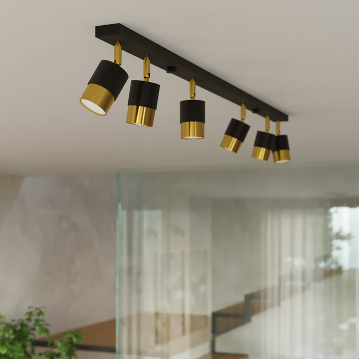 SOLLUX SL.1070 Ceiling Lamp NERO 2 Black Gold
