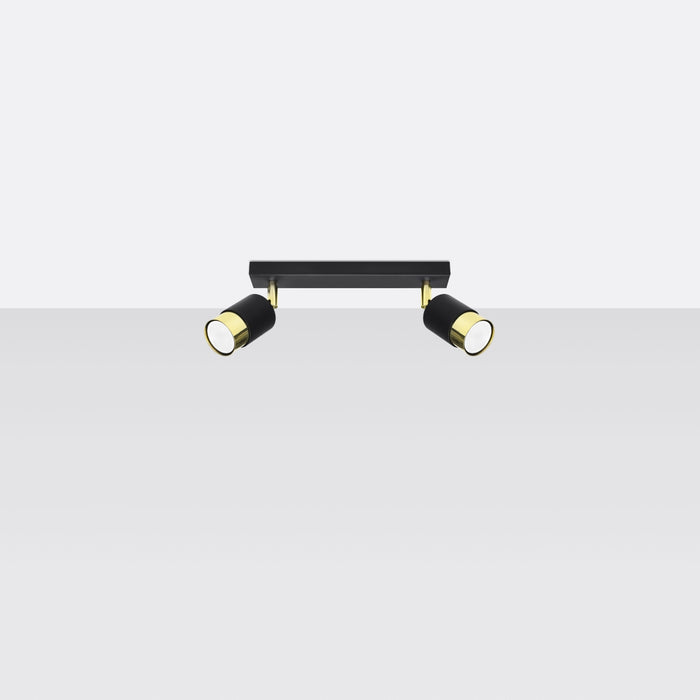 SOLLUX SL.1070 Ceiling Lamp NERO 2 Black Gold