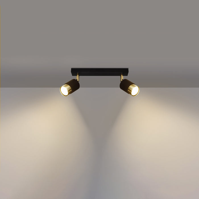 SOLLUX SL.1070 Ceiling Lamp NERO 2 Black Gold