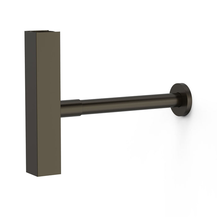 TRES 10710342KMB COMPLEMENTOS DE GRIFERÍA Sifón Telescópico Cuadrado Inspeccionable con Faldón para Lavabo Color Negro Bronce