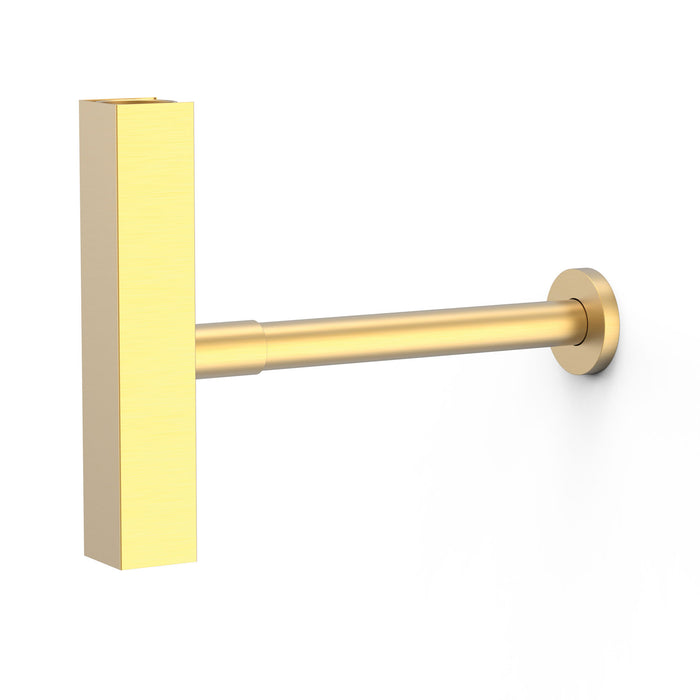 TRES 10710342OM COMPLEMENTOS DE GRIFERÍA Sifón Telescópico Cuadrado Inspeccionable con Faldón para Lavabo Color Oro Mate 24K