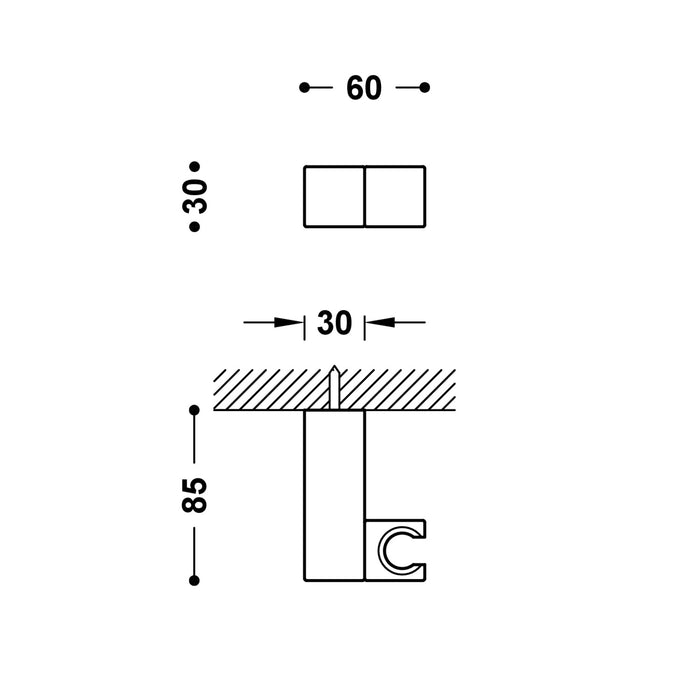 TRES 107839OM COMPLEMENTOS DE DUCHA Soporte Orientable para Ducha De Mano Color Oro Mate 24K