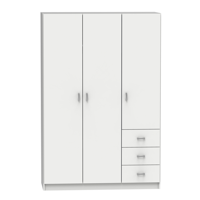 MUEBLES PITARCH Wardrobe 3 Doors 3 Drawers White