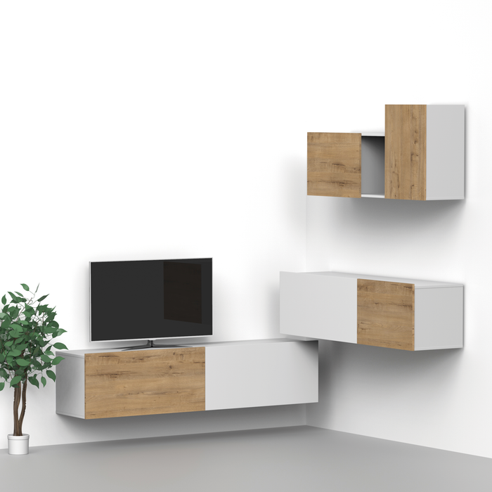 MUEBLES PITARCH Módulo 150 Nilo Blanco /Roble Gold