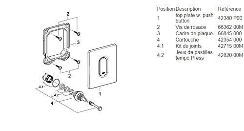 GROHE 38 857 P00 ARENA COSMOPOLITAN Matte Chrome Escutcheon