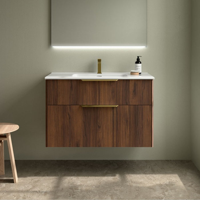 SALGAR LUVA Mueble+Lavabo Nogal Maya Tirador Oro