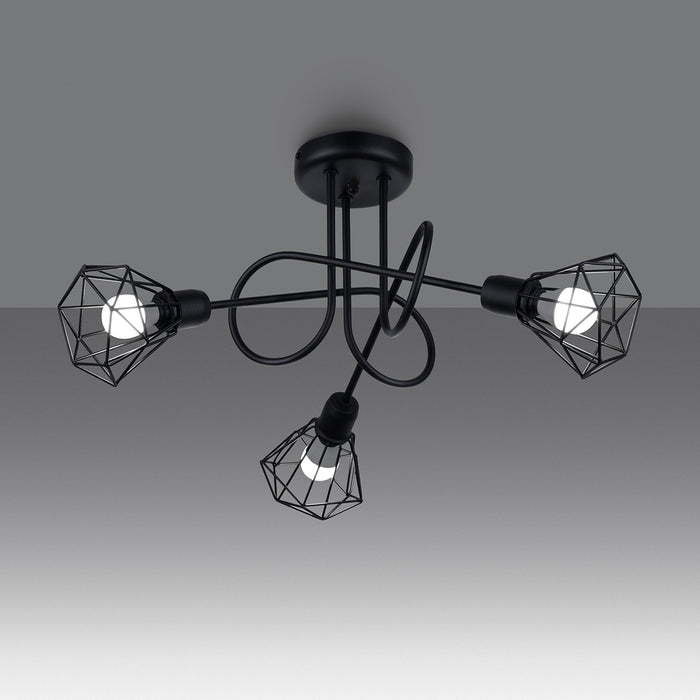 SOLLUX SL.1109 Artemis 3S Black Chandelier
