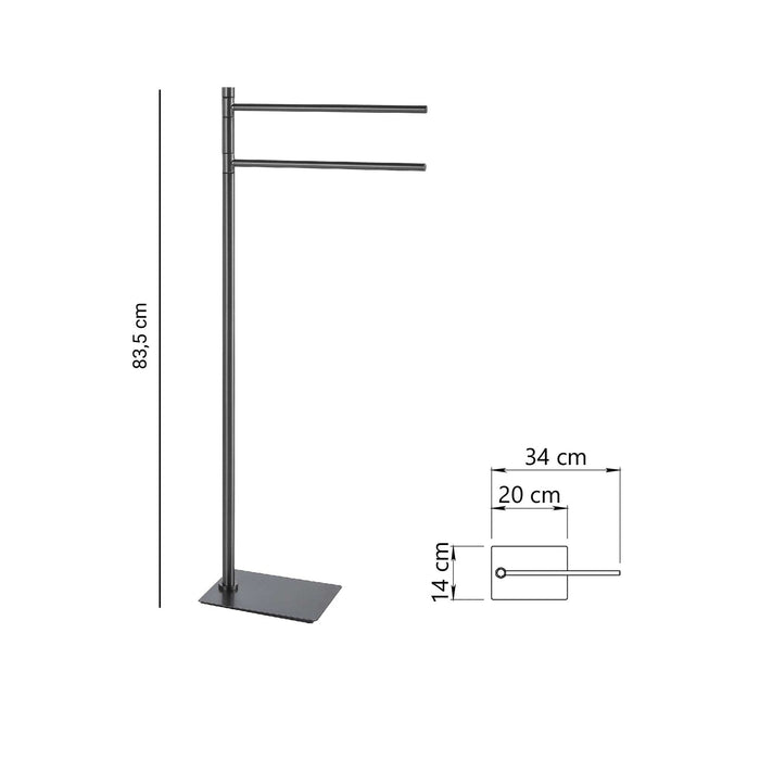 GEDY TR318100000 TRILLY Toallero y Columna de Pie Gun Metal
