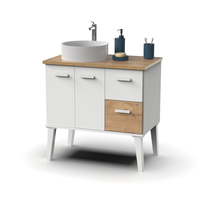 PITARCH FURNITURE Aqua White/Gold Oak Sink Cabinet