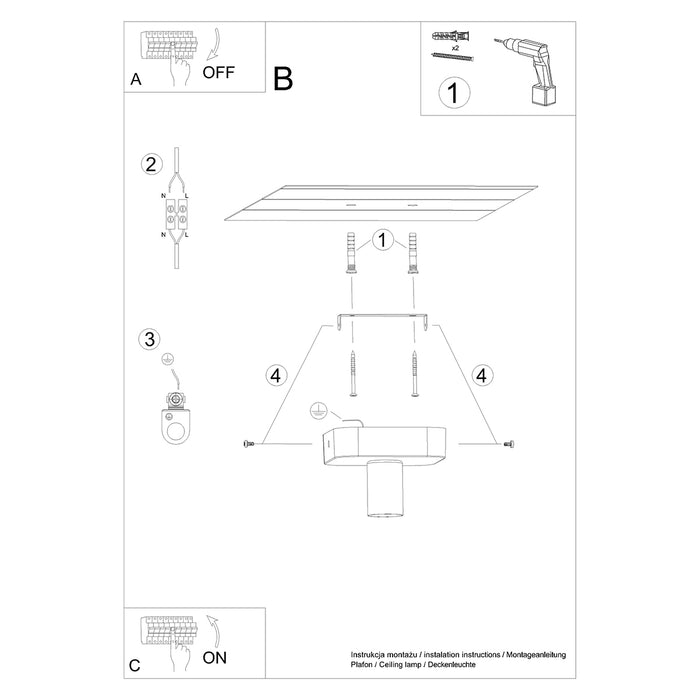 SOLLUX SL.1156 TAVO Ceiling Lamp E27 Gray