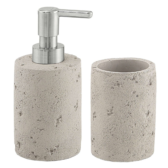 GEDY GN990800001 Set 2 Piezas (Dosificador, Portacepillos) Gris