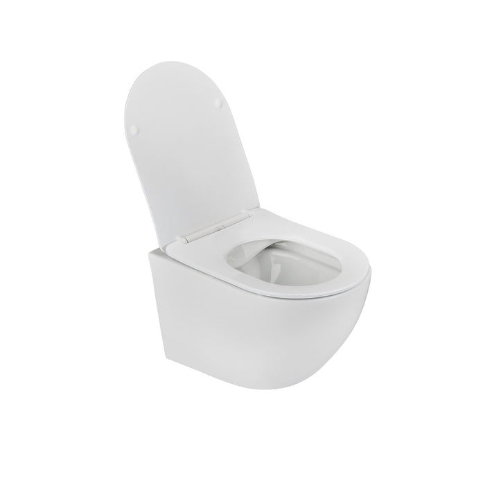 STROHM TEKA PACK MANACOR Rimless Wall-Mounted Toilet Matte Black Push Button