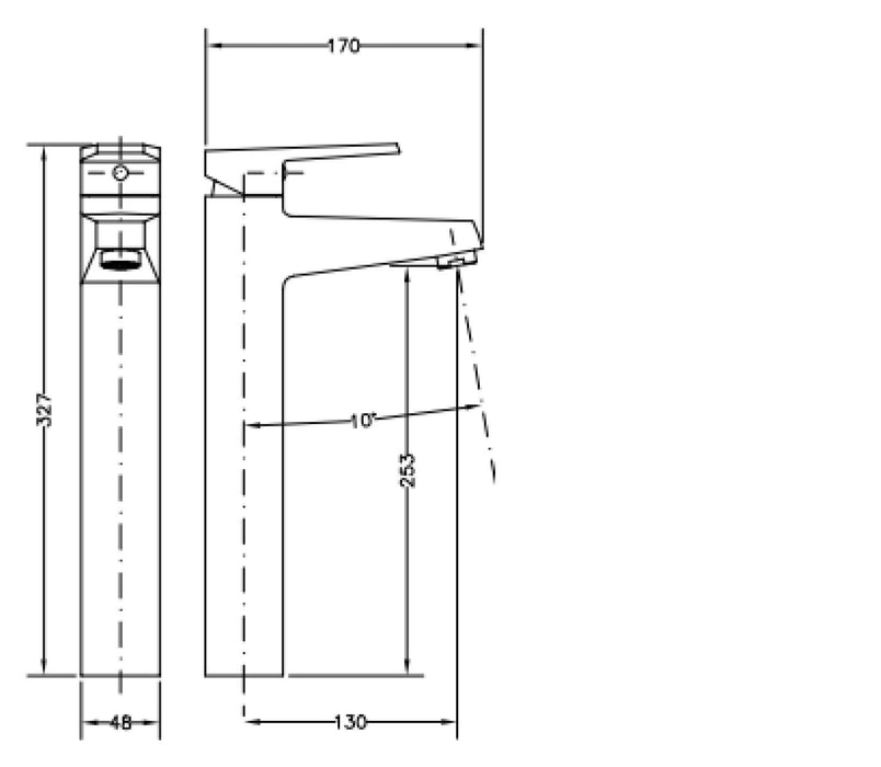 GENEBRE 64136 16 45 66 KLIP Grifo Monomando Lavabo Alto Cromo