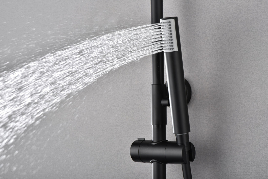 IMEX BTM039/NG MONZA Conjunto Grifo Ducha Telescópico Termostático Negro Mate