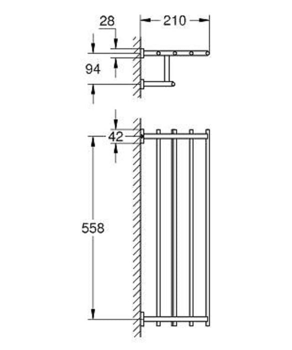 GROHE 40 512 001 Essentials Cube Portatoallas Cromo 5 a 7 Días Grohe 