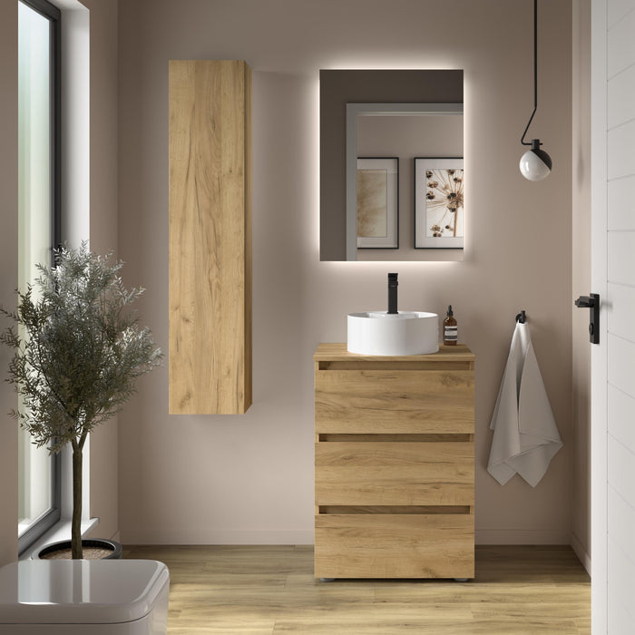 SALGAR BEQUIA Mueble 3C Lavabo sobre encimera Roble