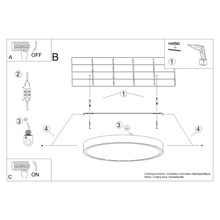 SOLLUX SL.1243 ONYX Lámpara de Techo 30 LED Blanco 3000K