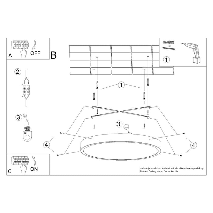 SOLLUX SL.1244 ONYX Plafón 40 Negro LED 3000K