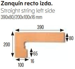 GRES DE ARAGON 901318 NATURAL Zanquín Recto Izquierda (Caja 10 Piezas)