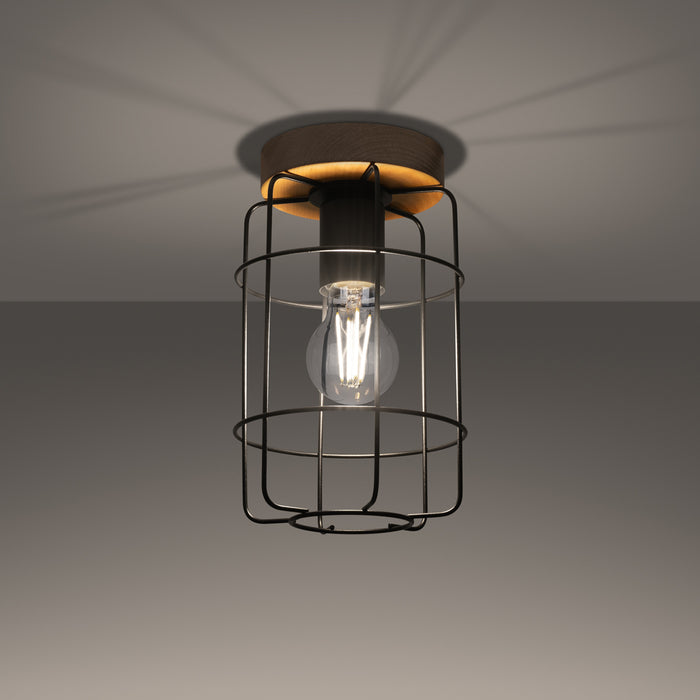 SOLLUX SL.1262 GOTTO Ceiling Lamp E27 Black Wood